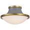 Nuvo Lafayette 1-Light Flush Mount 18 in. Gray/Natural Brass White Opal Glass 60/7916 - alternate 3
